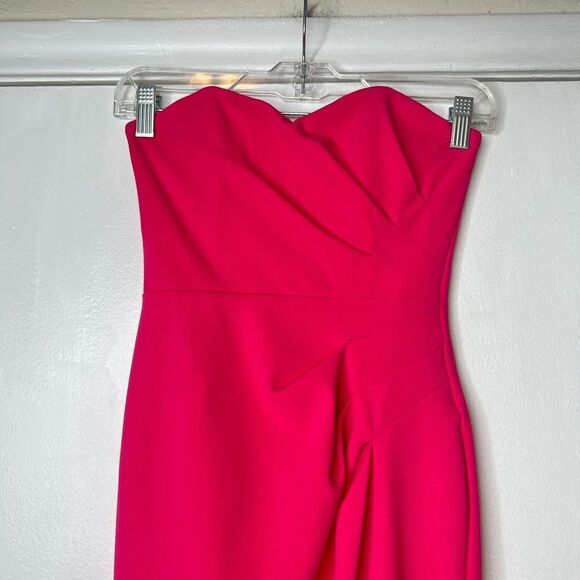NOOKIE Cherish Paris Hot Pink Strapless Front Slit Maxi Gown Dress Size … - Picture 3 of 9